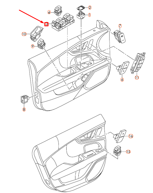 new audi a6 c7 front left door window control switch lhd 4g09598515pr original