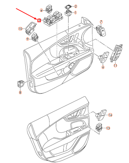 new audi a6 c7 front left door window control switch lhd 4g09598515pr original