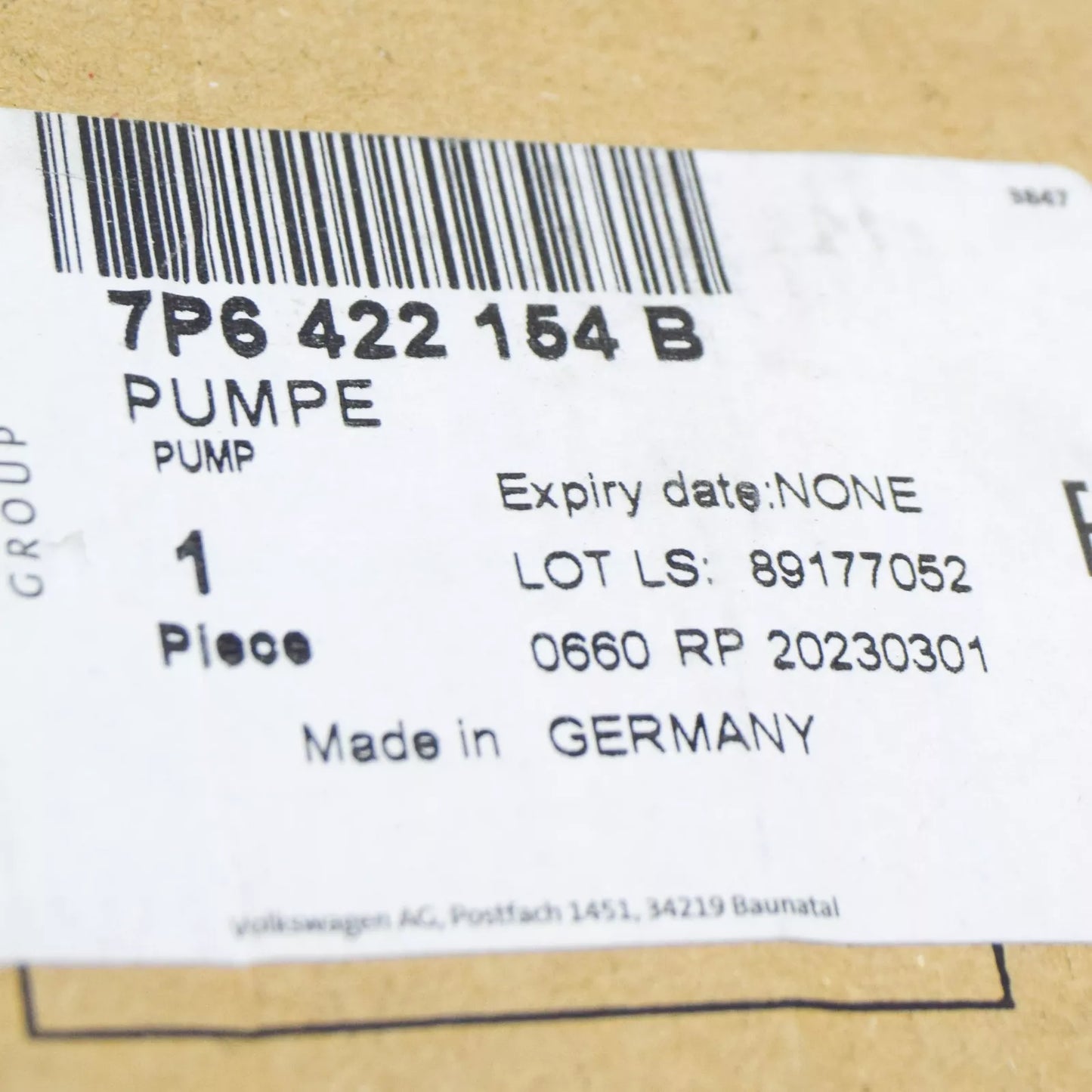 NEW VOLKSWAGEN TOUAREG 7P ENGINE VANE PUMP 7P6422154B ORIGINAL