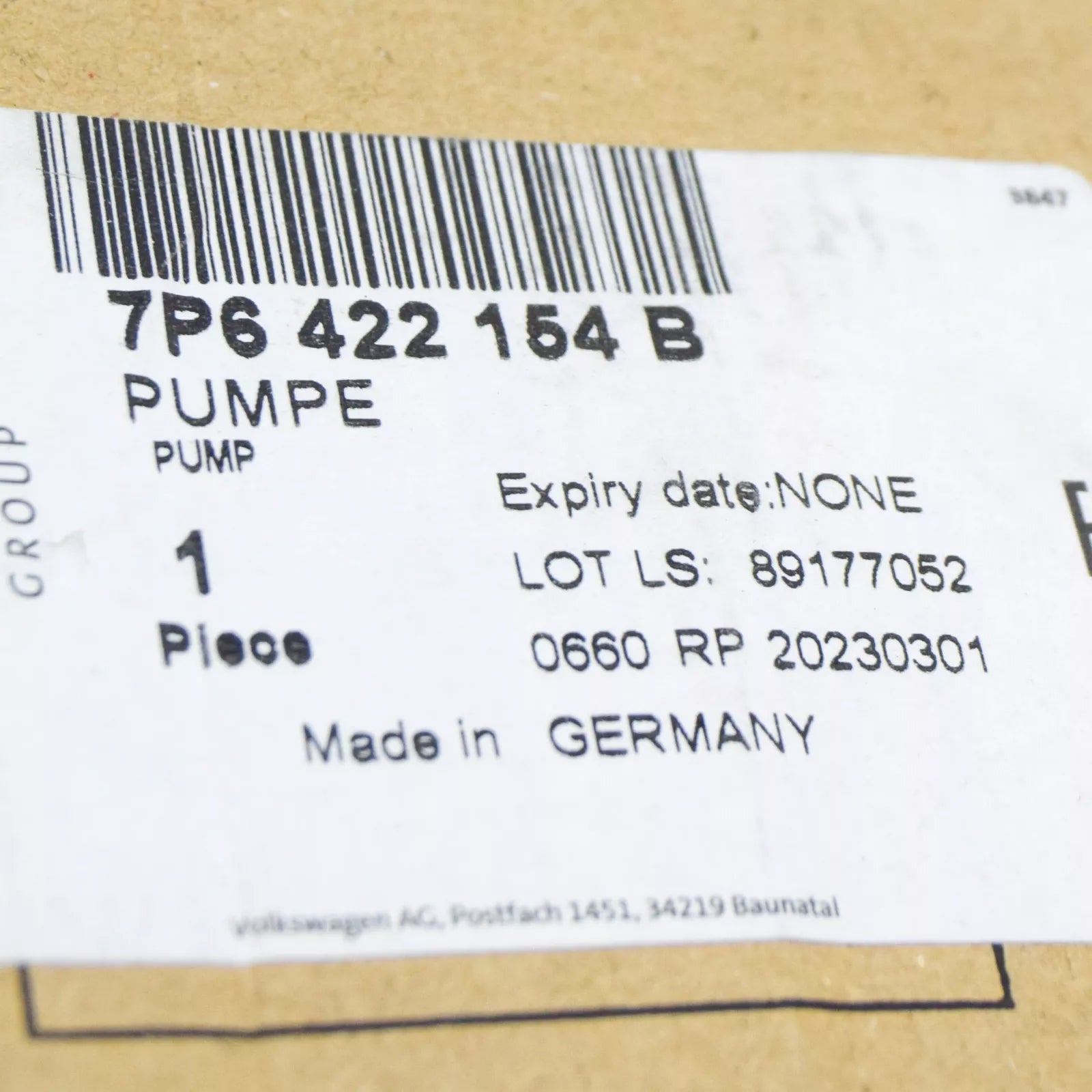 NEW VOLKSWAGEN TOUAREG 7P ENGINE VANE PUMP 7P6422154B ORIGINAL