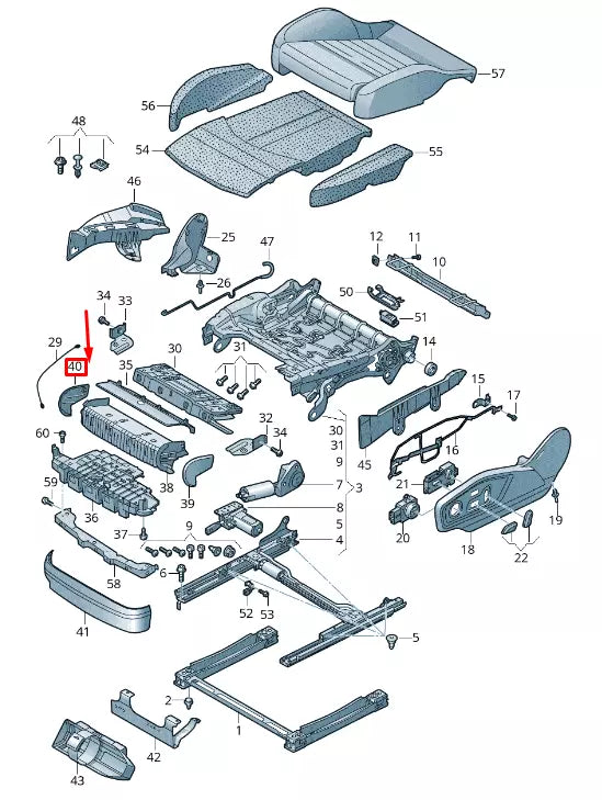 NEW AUDI Q7 4M FRONT RH SEAT CUSHION DEPTH EXTENSION TRIM 4M08817921JO