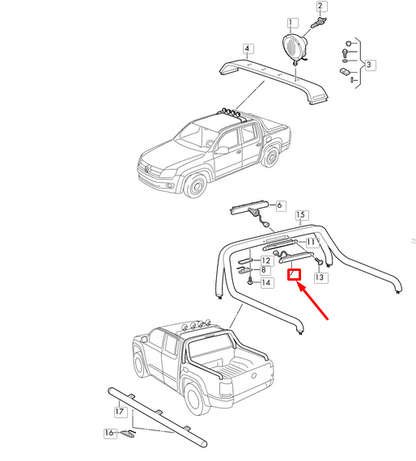 NEW VW AMAROK ADDITIONAL BRAKE LIGHT WIRING HARNESS 2H0971011B ORIGINAL