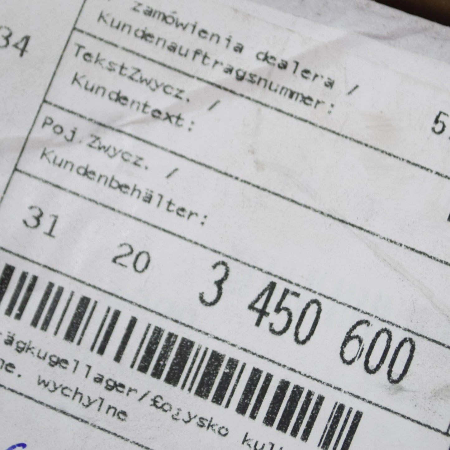 NEW BMW X3 E83 FRONT LEFT WHEEL BEARING 31203450600 3450600 ORIGINAL