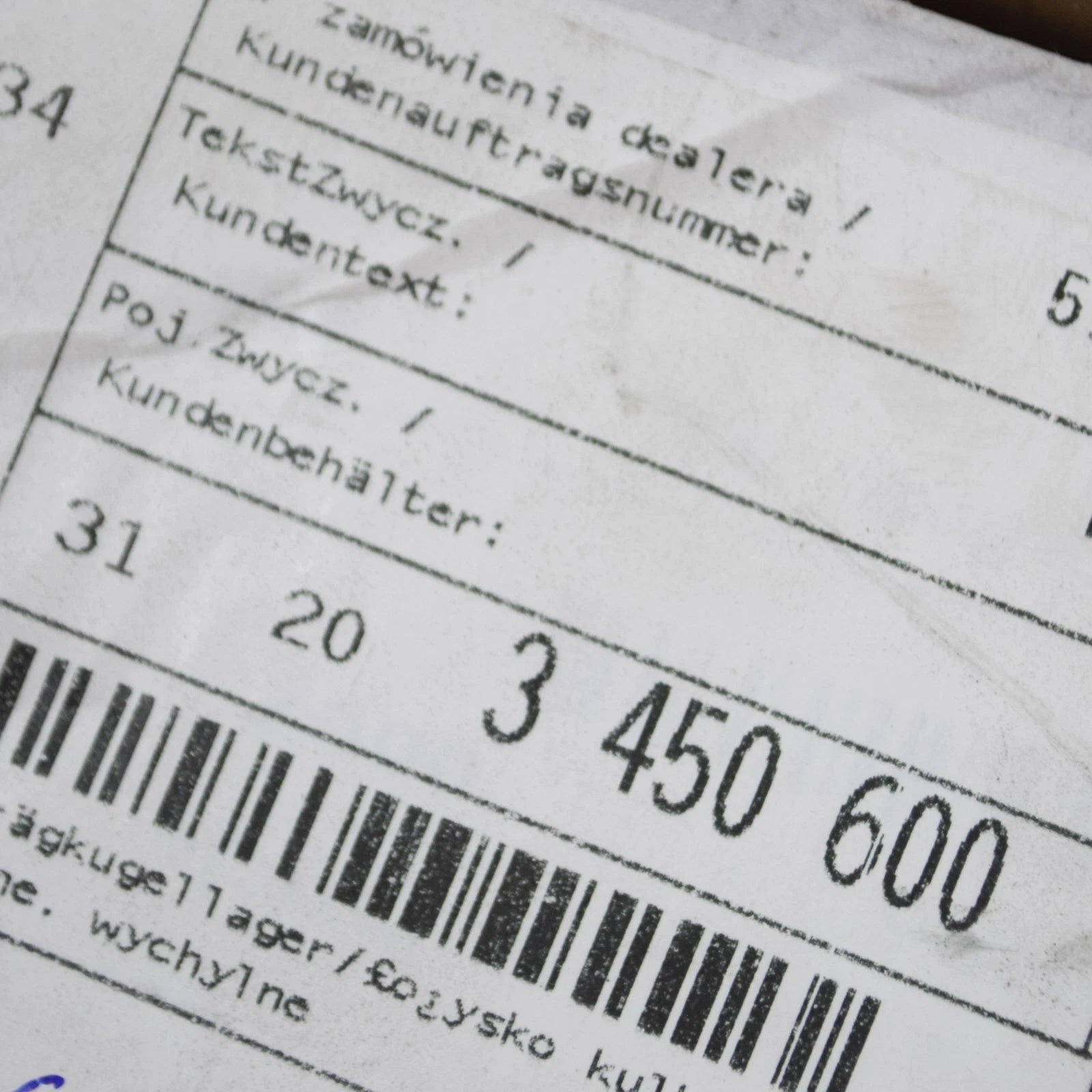 NEW BMW X3 E83 FRONT LEFT WHEEL BEARING 31203450600 3450600 ORIGINAL