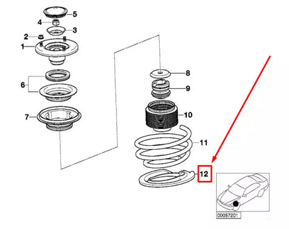 NEW BMW 7 E38 LOWER SPRING PAD 31331094795 1094795 ORIGINAL