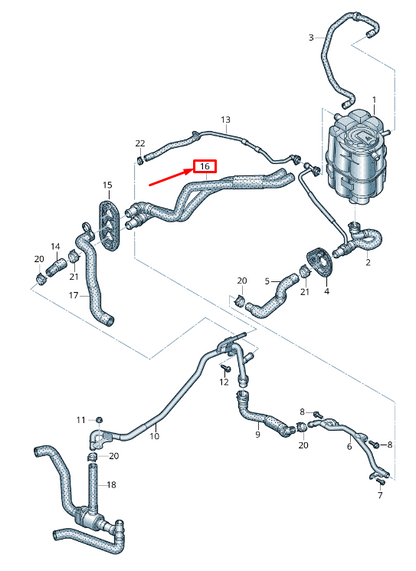 new audi a5 sportback f5 engine coolant hose 8w2819350k original