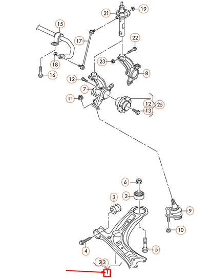 NEW VOLKSWAGEN BEETLE A5 FRONT RIGHT WISHBONE CONTROL ARM 561407152C ORIGINAL