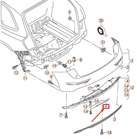 NEW AUDI Q5 8R REAR BUMPER COVER TRIM 8R0807819HY9B ORIGINAL