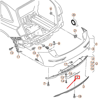 NEW AUDI Q5 8R REAR BUMPER COVER TRIM 8R0807819HY9B ORIGINAL