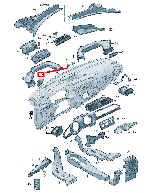 new volkswagen tiguan ad1 left dashboard upper air vent lhd 5nn81970581u