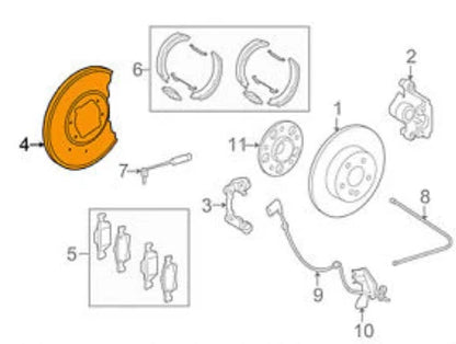 NEW MB C W204 REAR RIGHT BRAKE BACKING PLATE A2044211820 ORIGINAL