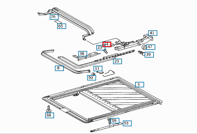 NEW MERCEDES BENZ C W202 SUNROOF LIFTING BOW SLIDING JAW A1267820130 ORIGINAL