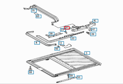 NEW MERCEDES BENZ C W202 SUNROOF LIFTING BOW SLIDING JAW A1267820130 ORIGINAL