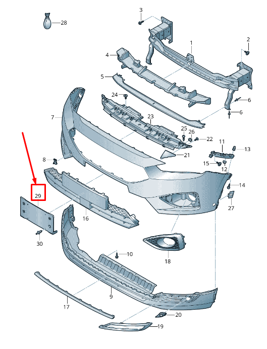 new seat tarraco kn front bumper license plate holder 5fj8072879b9 original