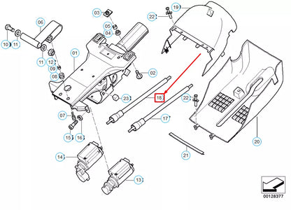 NEW BMW 5 E39 STEERING COLUMN ADJUSTMENT SHAFT-VERTICAL 32316760684 ORIGINAL