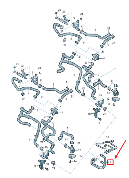 NEW AUDI A4 AVANT B8 HVAC HEATER HOSE 8K0819337A ORIGINAL