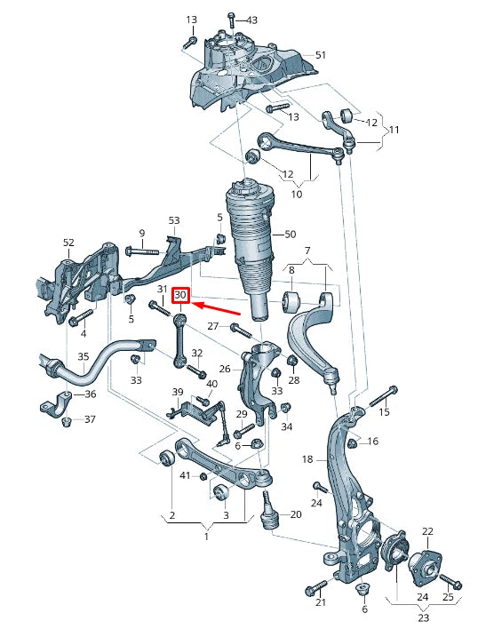 NEW AUDI A8 4N FRONT STABILIZER BAR COUPLING ROD 4M0411317H