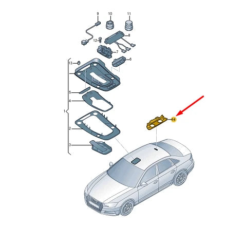 NEW AUDI A4 AVANT B9 REAR INTERIOR LIGHT 8W0947111ET1 ORIGINAL