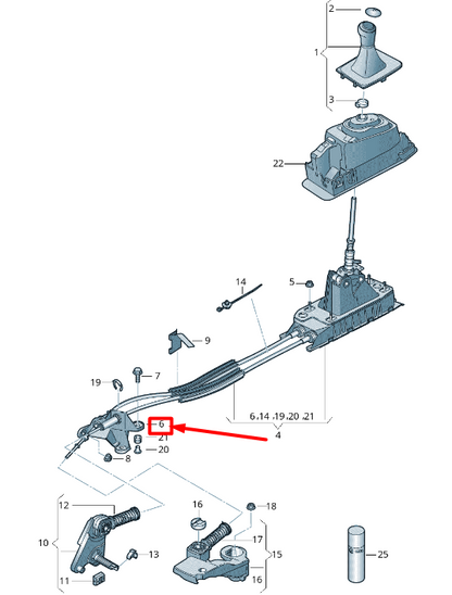 new volkswagen tiguan ad mk2 selector mechanism support 3q0711789 original
