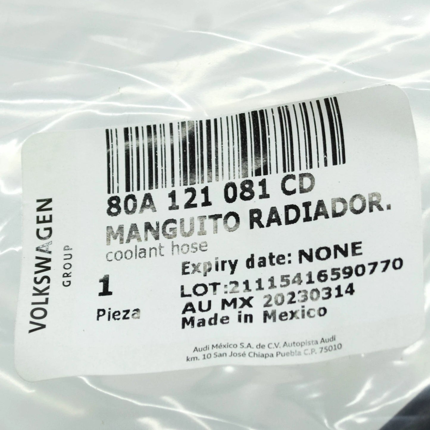 NEW AUDI Q5 FY ENGINE BREATHER LINE 80A121081CD ORIGINAL