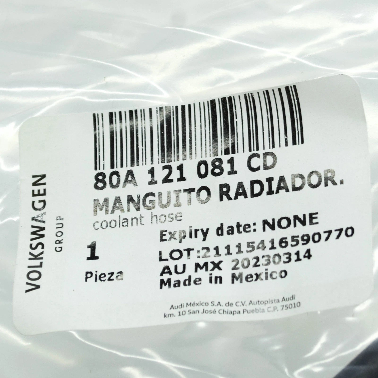 NEW AUDI Q5 FY ENGINE BREATHER LINE 80A121081CD ORIGINAL