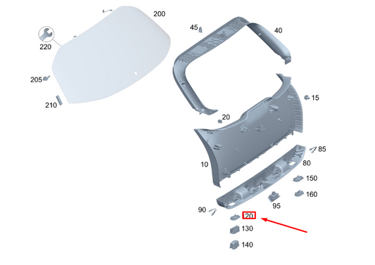 new mb gla h247 lower left rear-end door trim cap a17774700009051 original