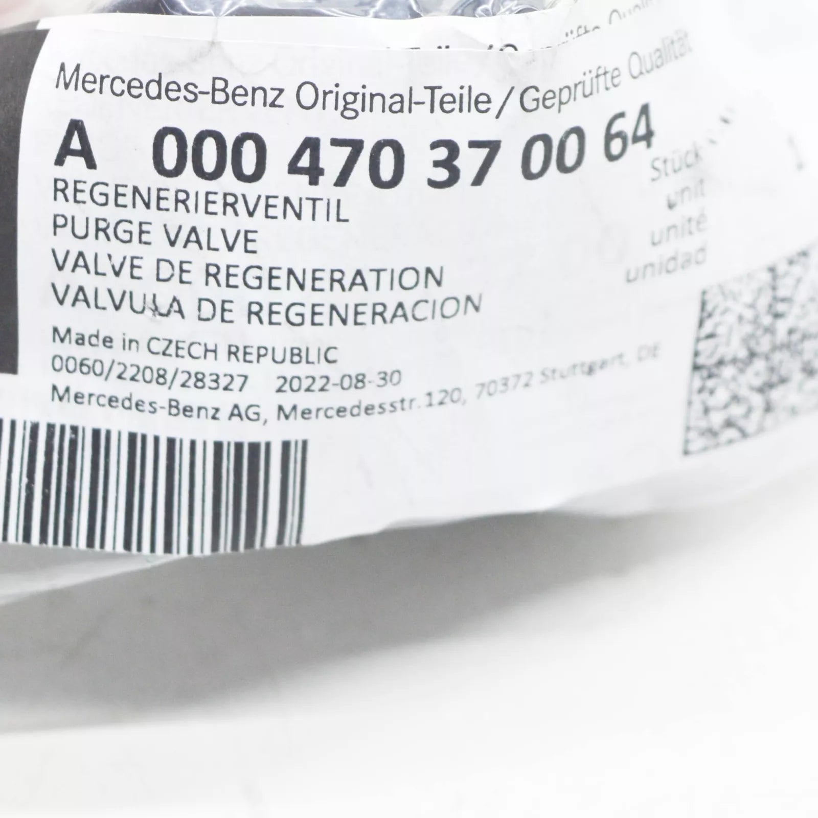NEW MB CLA COUPE C118 VAPOR CANISTER PURGE VALVE A000470370064 ORIGINAL