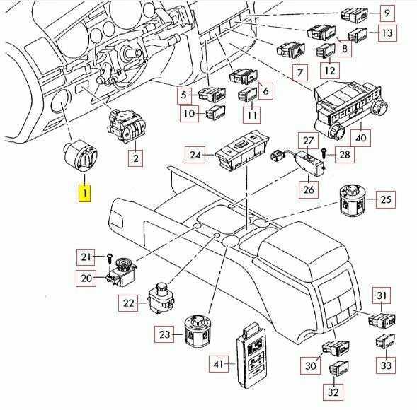 NEW VW TOUAREG (07-10) AUTOMATIC EUROPEAN HEADLIGHT SWITCH BLACK