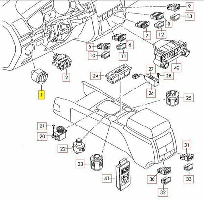 NEW VW TOUAREG (07-10) AUTOMATIC EUROPEAN HEADLIGHT SWITCH BLACK