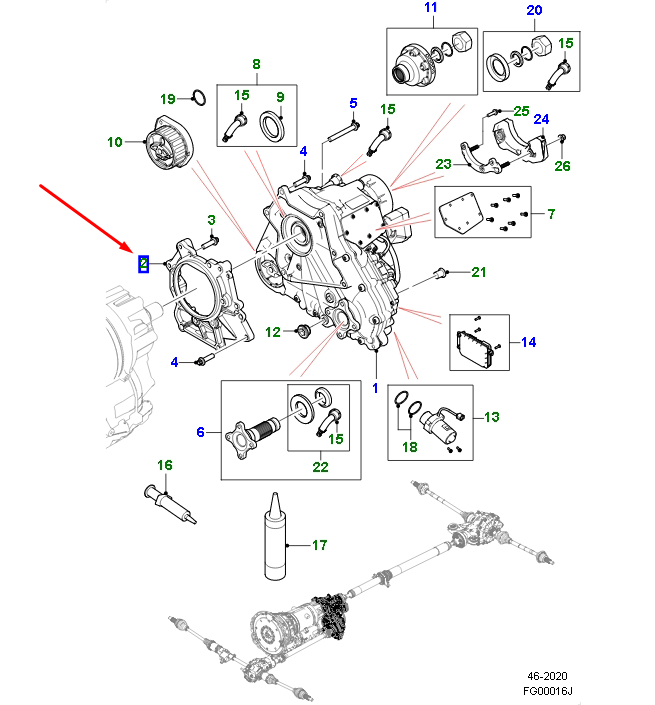 new jaguar f-pace x761 transmission adaptor plate t2h7698 original