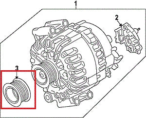 NEW BMW 3 E46 2.0I ALTERNATOR FREEWHEEL CLUTCH PULLEY 12317560483 ORIGINAL