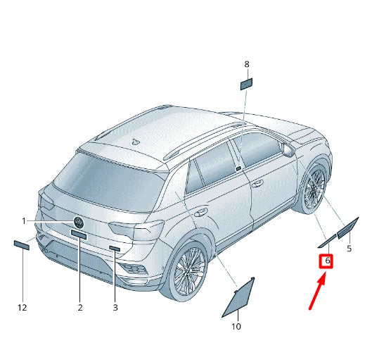 NEW VW T-ROC A11 FRONT RIGHT DOOR MANUFACTURER'S BADGE 2GA853689AFOD