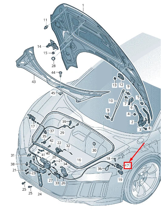 NEW AUDI R8 4S FRONT BONNET LOCK 4E0823509J ORIGINAL