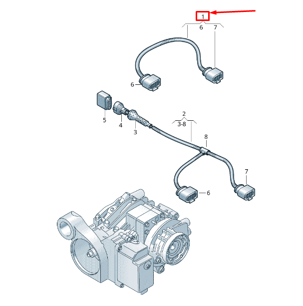 NEW VW TRANSPORTER T6 REAR AXLE DIFFERENTIAL ADAPTER LOOM 7E0971426E ORIGINAL