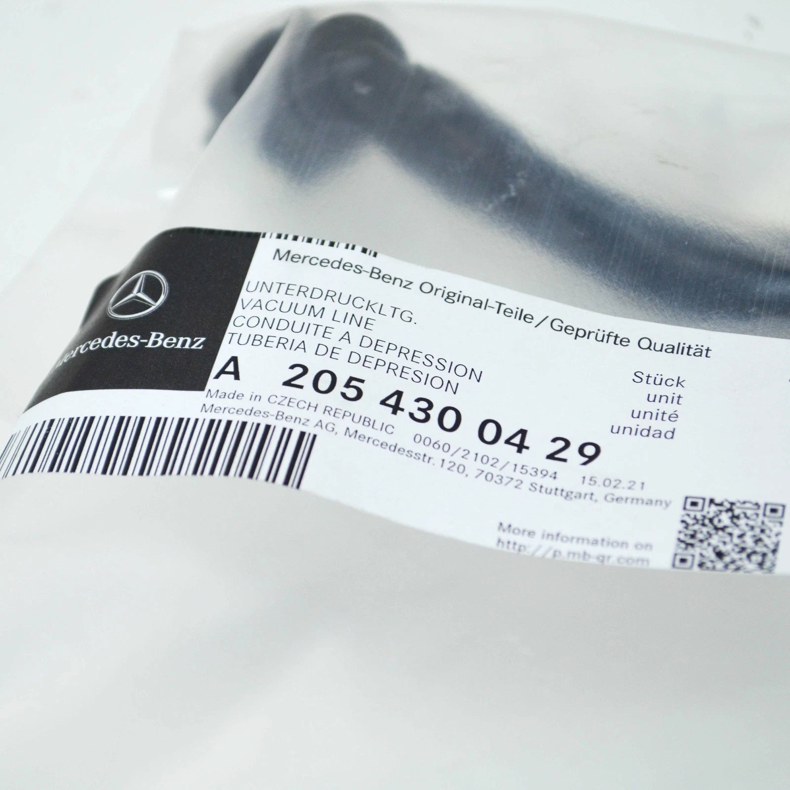 NEW MERCEDES-BENZ C W205 BRAKE BOOSTER VACUUM TUBE A2054300429 ORIGINAL