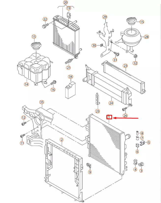 NEW VOLKSWAGEN TOUAREG 7P COOLANT RADIATOR 7P0121253A ORIGINAL