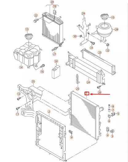 NEW VOLKSWAGEN TOUAREG 7P COOLANT RADIATOR 7P0121253A ORIGINAL