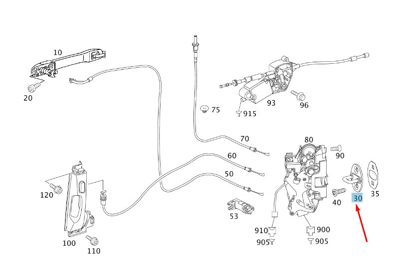 NEW MERCEDES-BENZ VITO W639 REAR DOOR LOCK STRIKER A0007200204 ORIGINAL