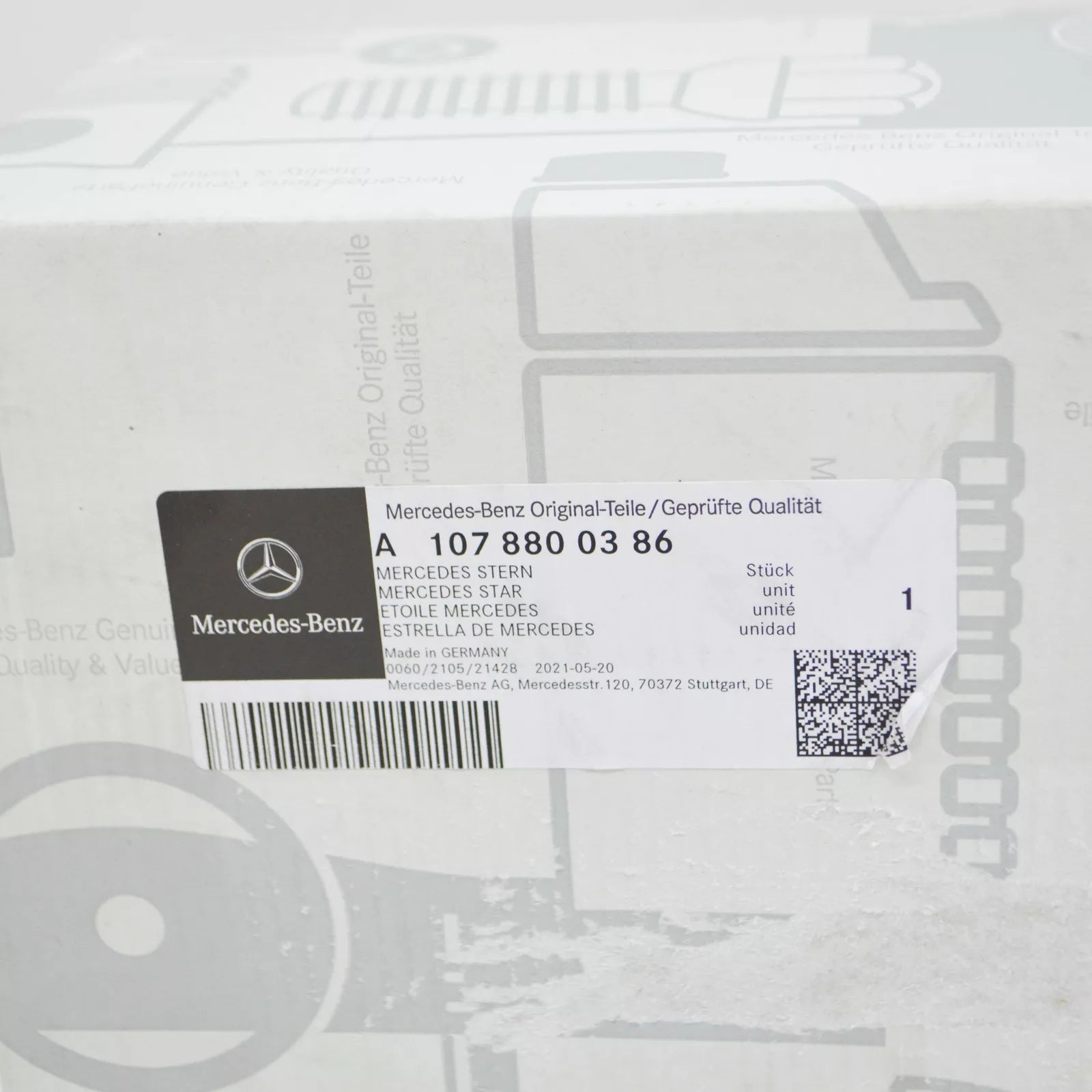 NEW MERCEDES-BENZ SL R107 RADIATOR GRILLE MERCEDES STAR A1078800386 ORIGINAL