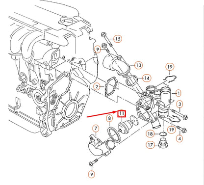 NEW AUDI A3 8P COOLANT REGULATOR THERMOSTAT 022121113