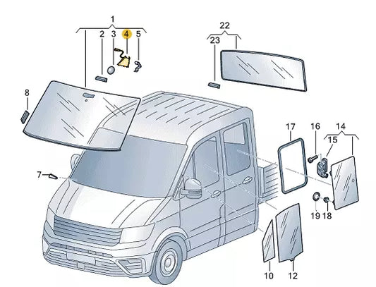 NEW VOLKSWAGEN CRAFTER SZ FRONT WINDSHIELD TRIM 7C0862505