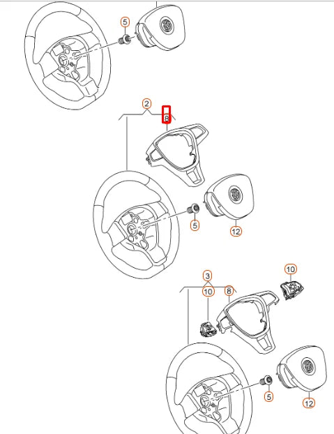NEW VOLKSWAGEN GOLF MK7 STEERING WHEEL ALLUMINUM TRIM 5G0419685 N0R