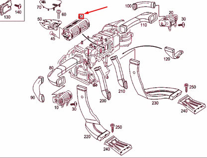 NEW MERCEDES-BENZ C W203 DASHBOARD CENTER NOZZLE A20383013547225 ORIGINAL