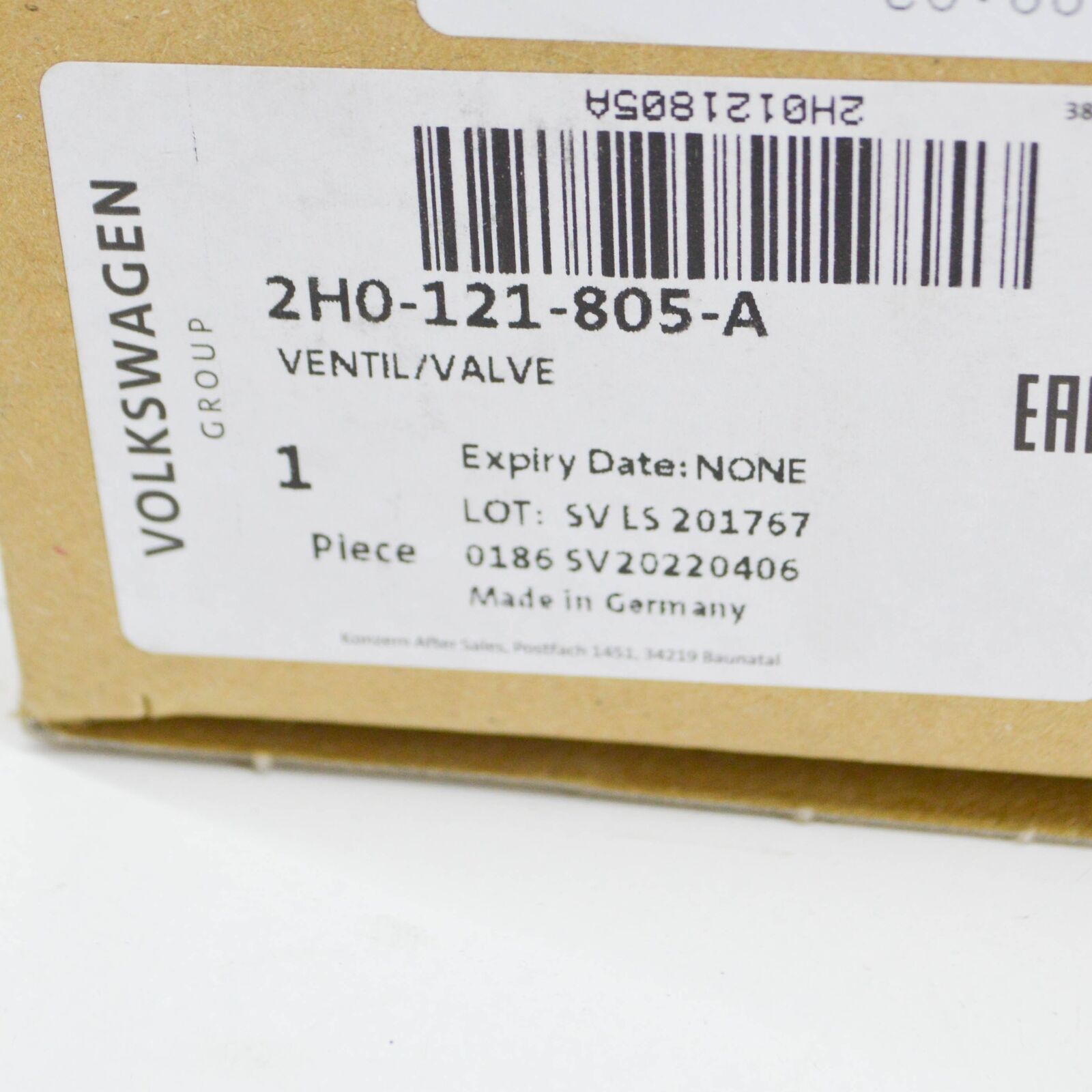 NEW VW AMAROK 2H ENGINE VACUUM VALVE 2H0121805A ORIGINAL