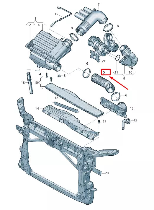 NEW VW SHARAN 7N ENGINE AIR GUIDE 7N0129618A