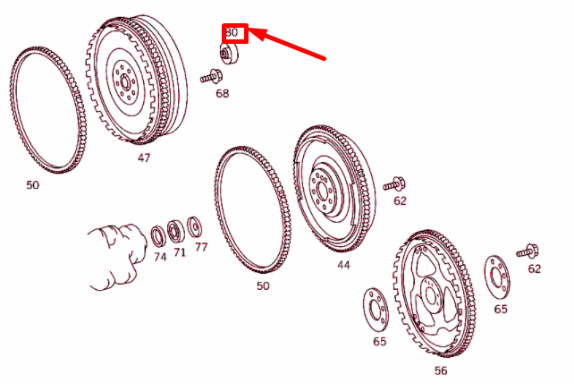 NEW MB E W210 SCOPE OF DELIVERY FLYWHEEL NEEDLE BEARING A0189812510 ORIGINAL