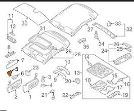 NEW AUDI A4 8W SUN VISOR CLIP INTERIOR 8W0857562A 1YE ORIGINAL