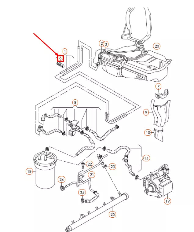 NEW AUDI A1 MK1 FUEL LINE CLIP 1H0201449