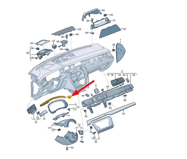 NEW VW ARTEON 3H7 DASHBOARD LEFT UPPER MOLDING LHD 3G8854381BXLV