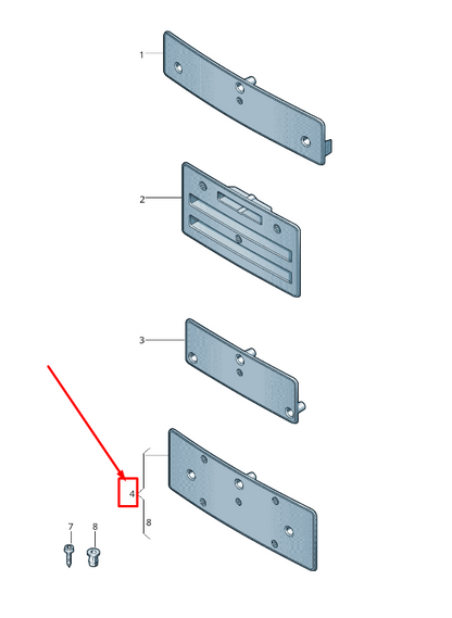 new audi a8 4h front license plate holder 4h0807285ap t94 4h0807285apt94